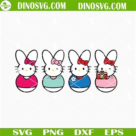 Hello Kitty Easter Peeps Svg Cute Easter Svg Png Dxf Eps Dinosvg