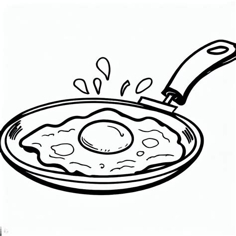 Printable Frying Pan With Fried Egg Coloring Pages Egg Coloring Page