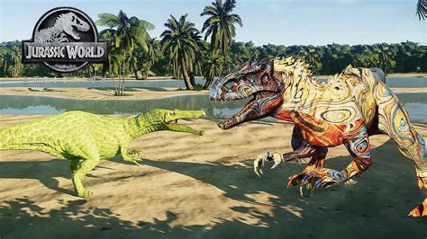 KING OF JUNGLE INDOMINUS REX VS BARYONYX BATTLE JURASSIC WORLD