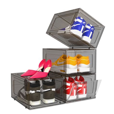 Buy Shoe Box Stackable Shoes Organizer Box Plastic Large Shoe Storage