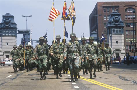 Soldiers Marching in United States Army Parade, Chicago, Illinois ...