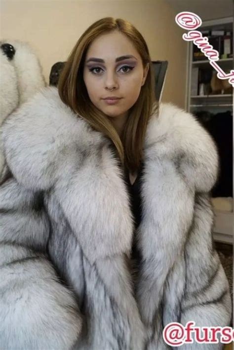 White Fur Blue And White Fox Fur Coat Fur Coats Fur Coat Fashion