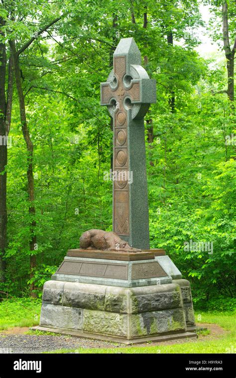 New York Irish Brigade Infantry Monument Gettysburg National Military Park Pennsylvania Stock