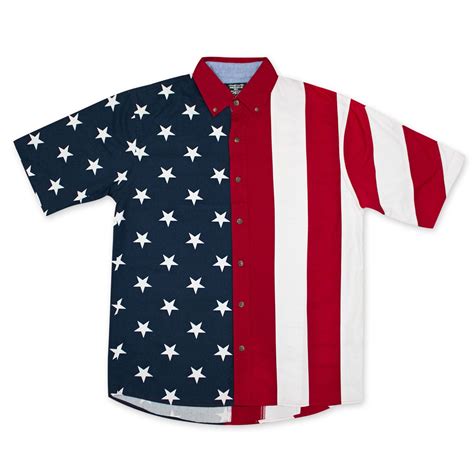 American Flag Usa Button Up T Shirt