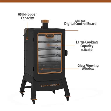 Pit Boss Copperhead 1300 Sq In Vertical Wood Pellet Smoker Onyx Edition