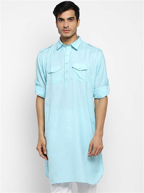 Buy Royal Kurta Men Blue Pure Cotton Kurta With Pyjamas Kurta Sets