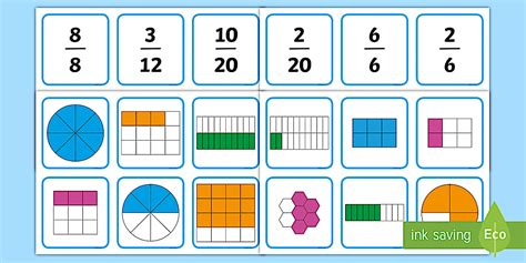 Editable Fractions Matching Cards Professor Feito Twinkl