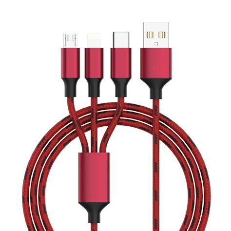 3in1 Charger Cable For iPhone X Max XR 8 7 6 s 6s Plus Micro USB Type C ...