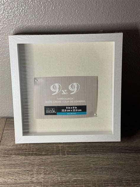 Studio Decor 9x9 Shadow Box Frame In White With Soft Linen Back EBay