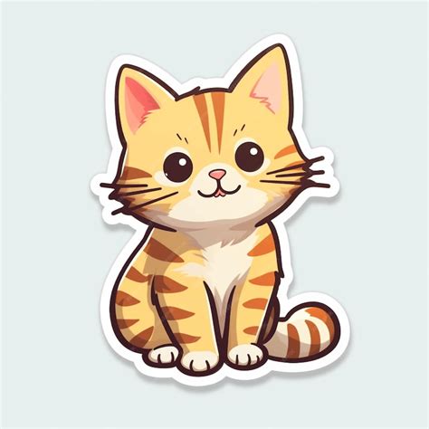 Premium AI Image | Cute cat sticker Vector illustration Cute cartoon ...