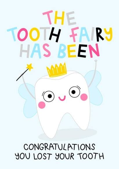 Tooth Fairy Card Congratulations You Lost Your First Tooth Magical Fairy Thortful