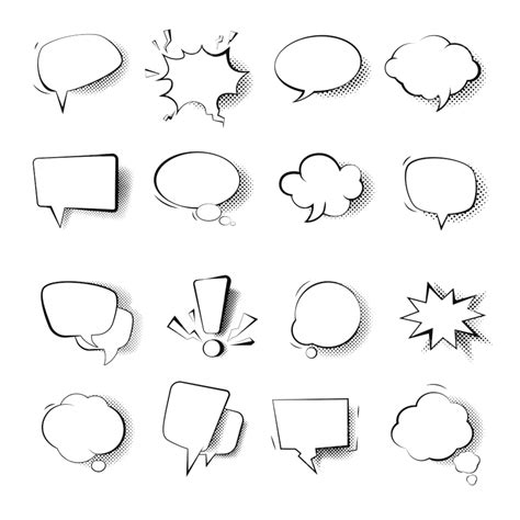 Blank Speech Bubble Vector Design Images Comics Effect Speech Bubbles