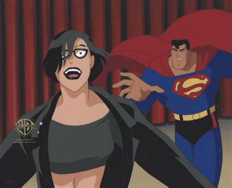 Superman The Animated Series Original Production Cel Clark Kent And Leslie Willis Unframed