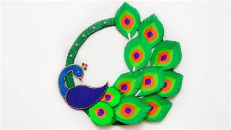 How To Make Peacock Peacock Wall Hanging Paper Peacock Cardboard Craft Peacock Kalakar