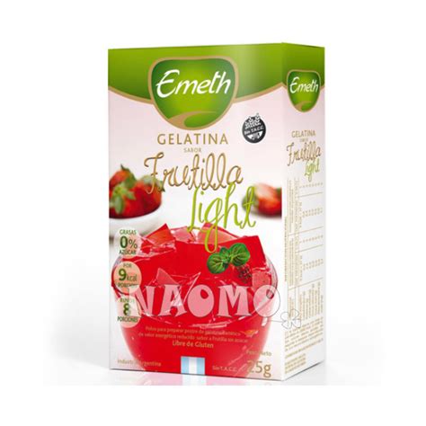 Gelatina Frutilla Light x unidad EMETH Naomo Almacén Natural