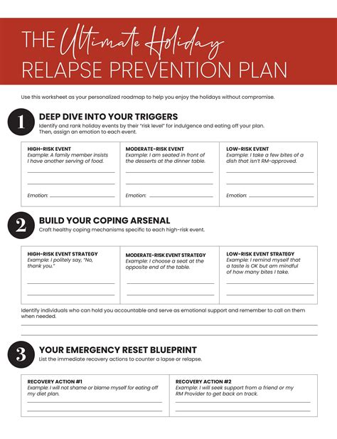 Worksheet The Ultimate Holiday Relapse Prevention Plan By Red