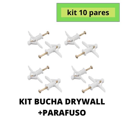 Kit Bucha S Nylon Para Drywall C Parafuso Mm Gesso Parede