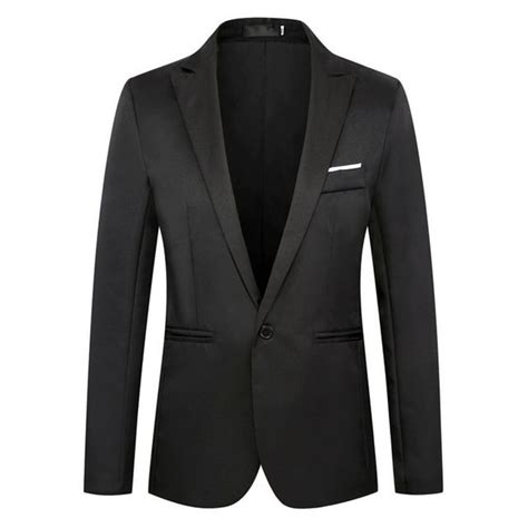 Mens Suit Slim Fit One Button Solid Tuxedo Blazers Business Suits