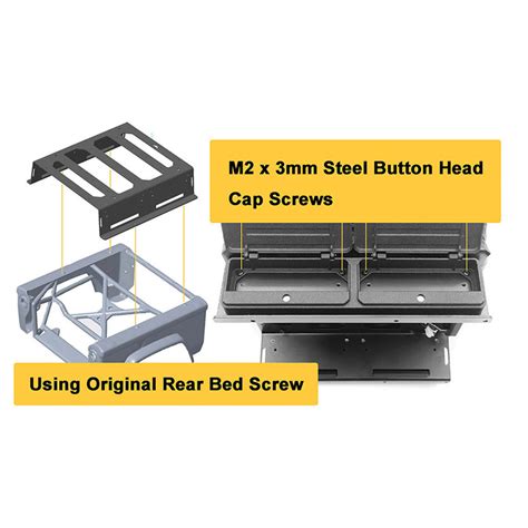 Rc Wd Cchand Rear Bed Rack And Tool Box W Light Bar For Vanquish Vs