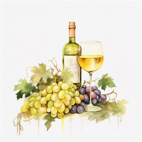 Premium AI Image | there is a painting of a glass of wine and grapes generative ai