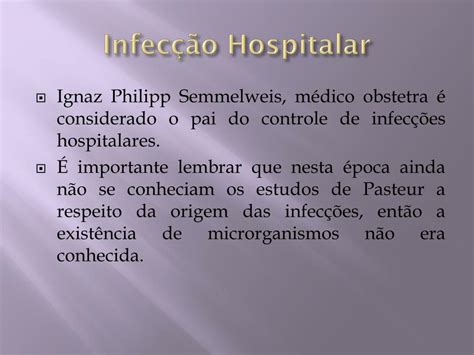 PPT Normas e rotina no controle de infecção hospitalar e ccih