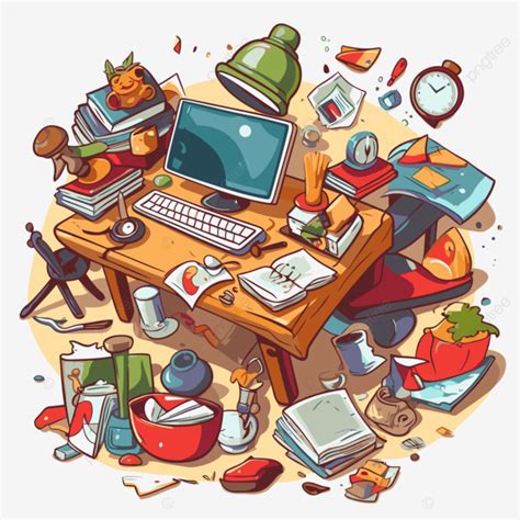 Desordenado Clipart Ilustraci N Desordenada De Un Espacio De Trabajo