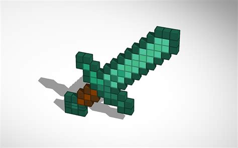 3d Design Minecraft Diamond Sword Tinkercad