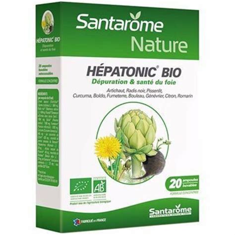 Santarome bio bien être du foie hépatonic 20 ampoules x 10ml Prix