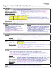 Required Format For O Chem Lab Report Pdf O Chem Lab Reports Dr Rena