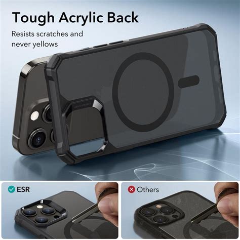 ESR iPhone 15 Pro Max Case Air Armor Halolock Magsafe himmeä musta