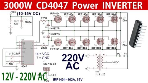 Simple Circuit To Convert 12v To 230v Inverter Diagram