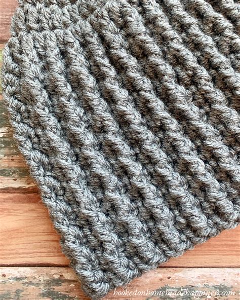 Easy Ribbed Beanie Crochet Pattern Hooked On Homemade Happiness