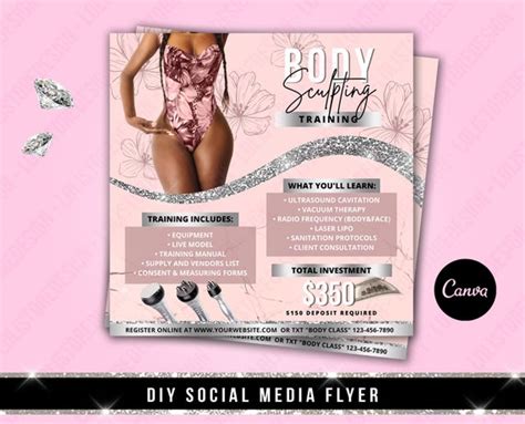 DIY Body Contouring Training Flyer Body Contour Course Flyer Etsy