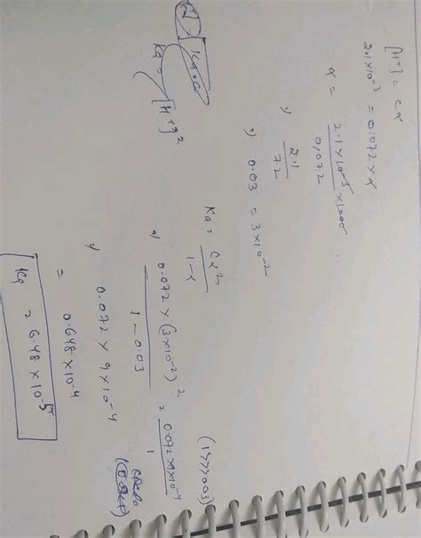 The [h] Is 2 1 X 10 Min A 0 072 M Solution Of Benzoic Acid Calculate Ka Benzoic Acid Objective