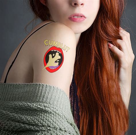 CUMSLUT Hot Sexy Kinky Temporary Tattoo In Color Do You Like To Taste Your Partner Etsy