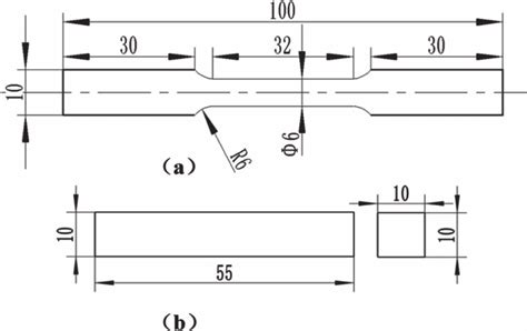 Dimensions Of A Tensile Test Specimen And B Impact Test Specimen