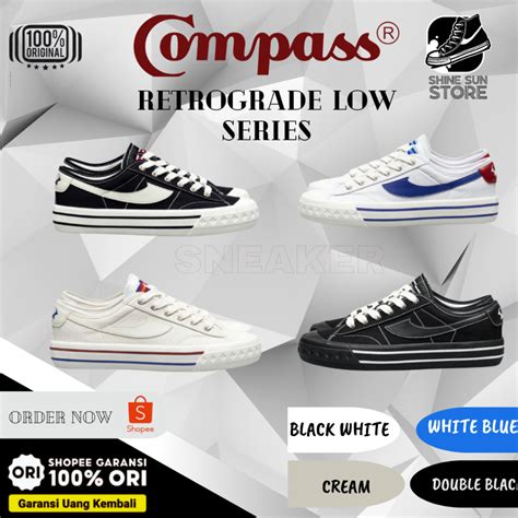 ORIGINAL Compass Retrograde Low Black White Cream Double Black