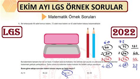 Ekim Ayı Örnek Soruları ve Çözümleri LGS 2022 YouTube