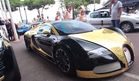 Video: Gold and Black Bugatti Veyron in Cannes - GTspirit