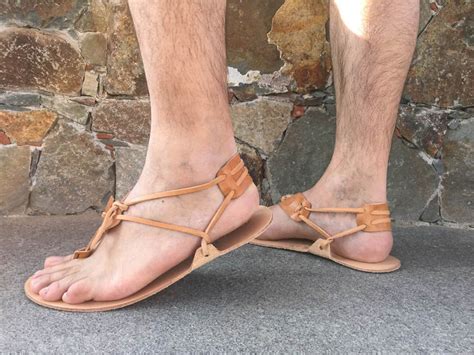 Barefoot Men Sandals 100 Genuine Leather Barefoot Huarache Etsy