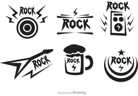 Rock Music Symbols Vectors Pack | Music symbols, Rock and roll tattoo ...