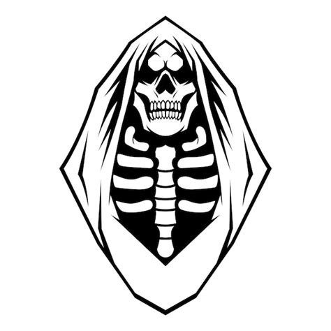 Premium Vector Grim Reaper Grim Reaper Skull Black And White Head