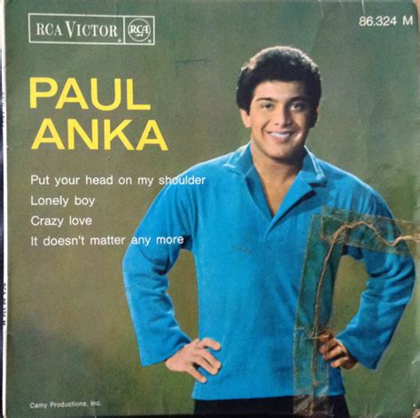 Cotes Vinyle Put Your Head On My Shoulder Par Paul Anka Galette Noire