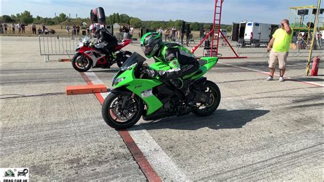 Kawasaki Zx10r Vs Suzuki Gsxr 1000 Motorcycles Drag Racing 14 Mile 🏍