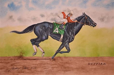 Ruffian Thoroughbred Horse Racing Watercolor Print Ruffian Horse Hd