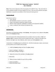 PStat 126 F17 Lab 1 Handout Docx PSTAT 126 Regression Analysis Fall