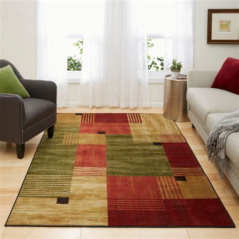 Mohawk Home New Wave Alliance Multi Printed Area Rug 5x8 Tan And Red