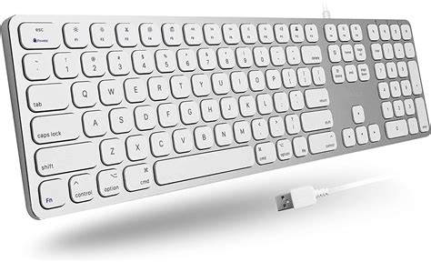 Macally Premium Wired Mac Keyboard With Number Keypad And 2 Port Hub Compatible Apple Keyboard