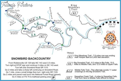 Snowbird Hiking Trail Map - TravelsFinders.Com