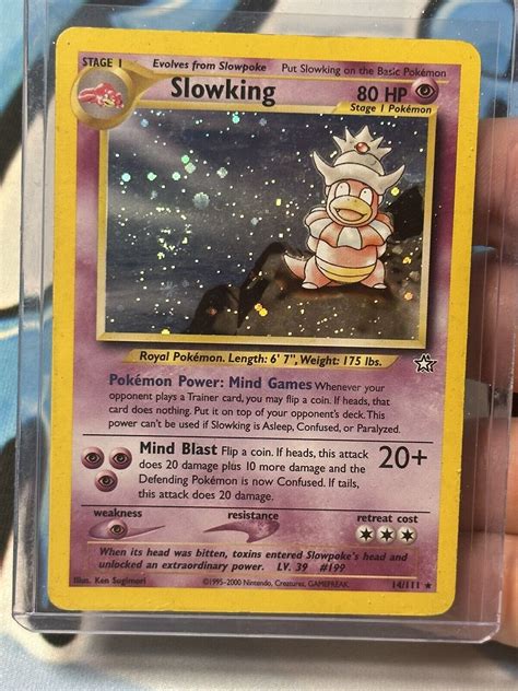 Pokémon TCG Slowking Neo Genesis 14 111 Holo WITH SWIRL Unlimited Holo